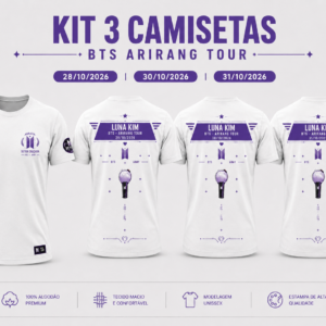 Kit 3 Camisetas Staff Projeto Setor Calçada - BTS Arirang Tour
