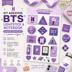 Kit Adesivos BTS Lightstick & Notebook