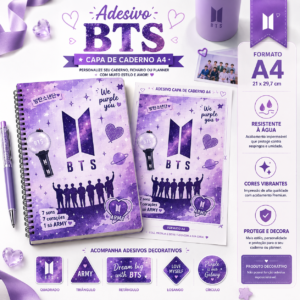 Adesivo BTS Capa de Caderno A4