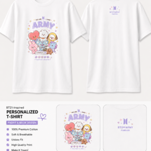 Camiseta BT21 Inspired Army Cute - Branca
